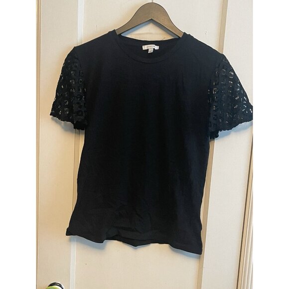 maette Black‎  short sleeve top Small - Picture 1 of 4